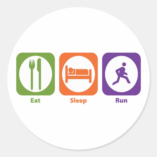 Eat Sleep Run Classic Round Sticker (Front)