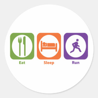 Eat Sleep Run Classic Round Sticker