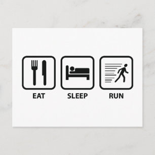 Eat Sleep Run Postcard