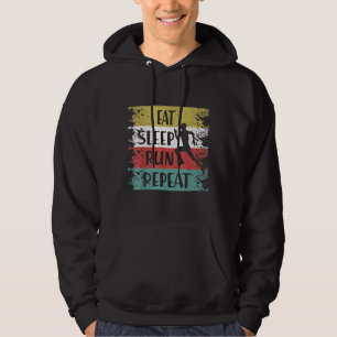 Eat Sleep Run Repeat Funny Cross Country Marathon  Hoodie