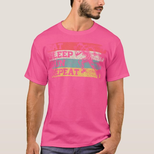Eat Sleep Run Repeat Funny Running Runner T-Shirt (Front)