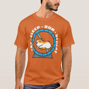Eat Sleep Run Repeat Hamster Running Wheel retro T-Shirt
