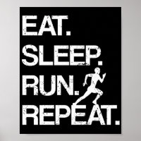 Eat Sleep Run Repeat Marathon Runner Jogging Sport