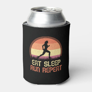 Eat Sleep Run Repeat Retro Athlete Marathon Can Cooler