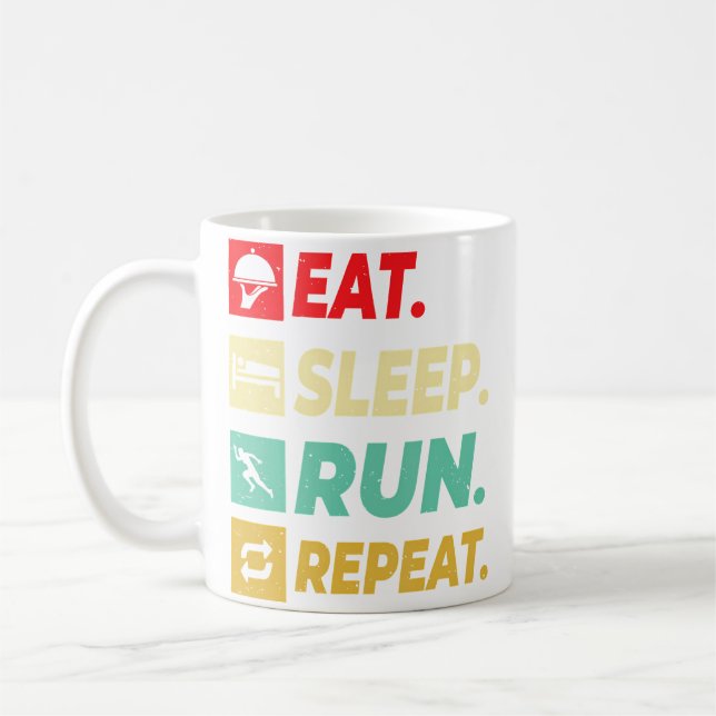 Eat Sleep Run Repeat Running Runner For Boys Coffee Mug (Left)