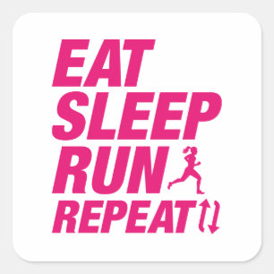 Eat Sleep Run Repeat Square Sticker