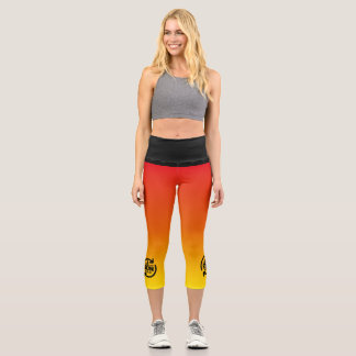 Eat Sleep Run Repeat Sunset Background  Capri Leggings