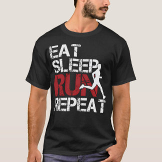 Eat Sleep Run Repeat Track Field Running T-Shirt