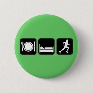 Eat sleep run running 6 cm round badge