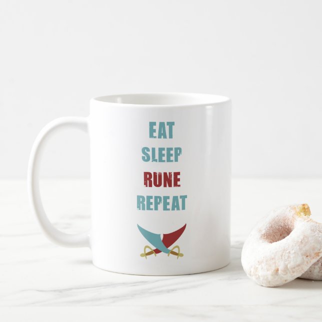 Eat Sleep Runescape Coffee Mug (With Donut)