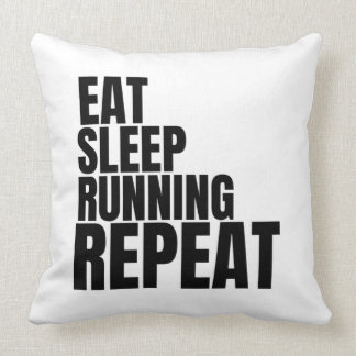 eat sleep running repeat cushion