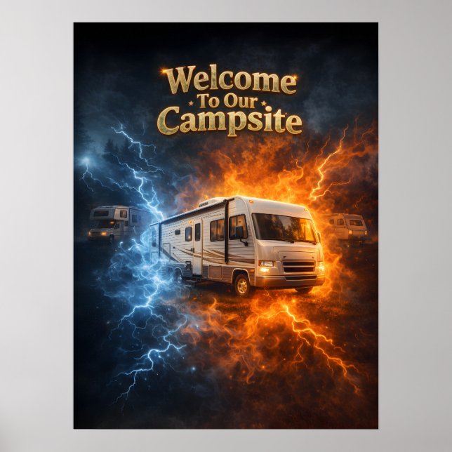 Eat Sleep RV Flame Poster (Front)