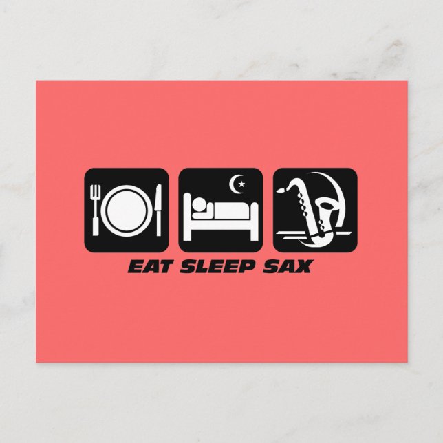 eat sleep sax postcard (Front)