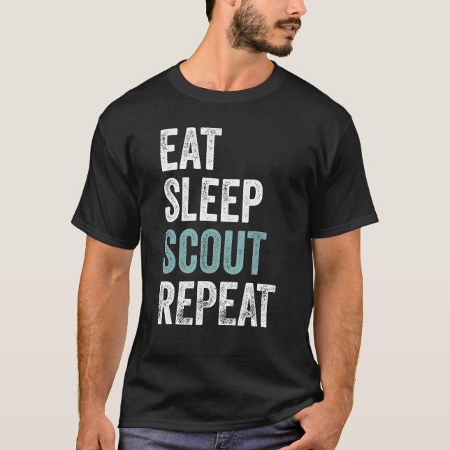 Eat Sleep Scout Boy Scouting Leader  Scout T-Shirt (Front)