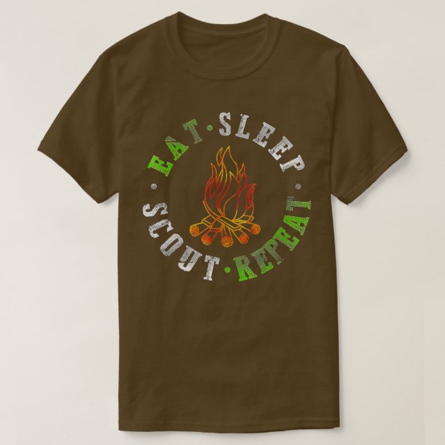 Eat Sleep Scout Repeat Camping  Scouting Lover  T-Shirt (Design Front)