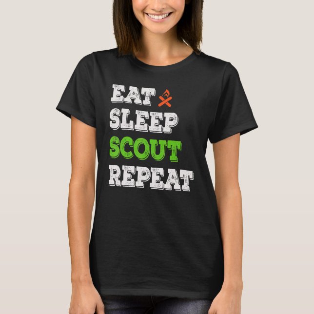 Eat Sleep Scout Repeat    Scouting T-Shirt (Front)