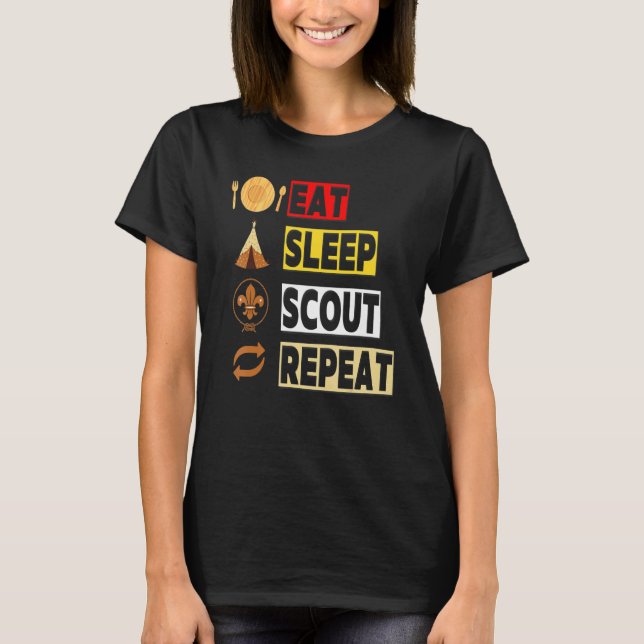 Eat Sleep Scout Repeat Unique Scouting   For Men W T-Shirt (Front)