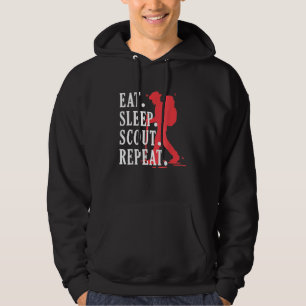 Eat Sleep Scout Repeat Vintage Unique Scouting Cam Hoodie