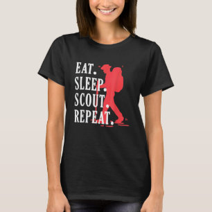 Eat Sleep Scout Repeat Vintage Unique Scouting Cam T-Shirt