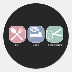 Eat Sleep Scrapbook Classic Round Sticker