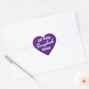 Eat Sleep Scrapbook Repeat Scrapbooking Heart Sticker