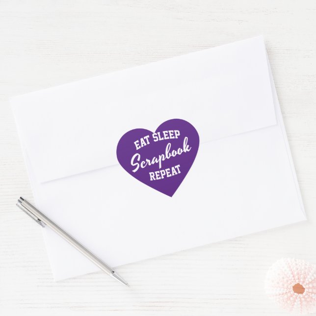 Eat Sleep Scrapbook Repeat Scrapbooking Heart Sticker (Envelope)