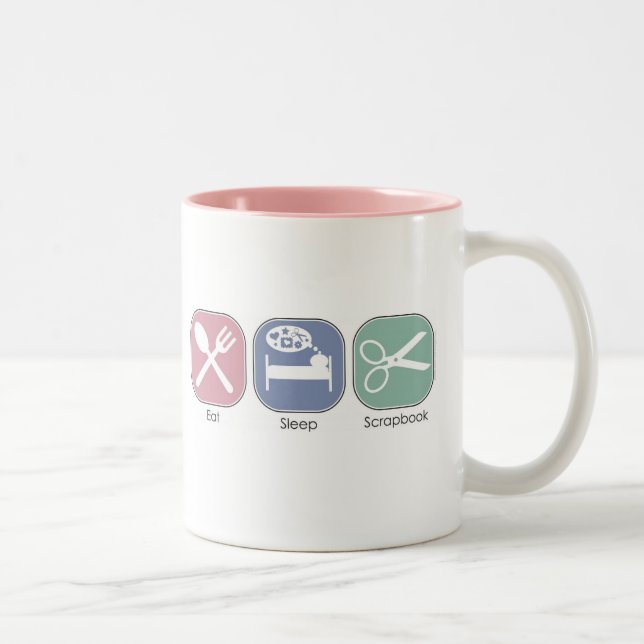 Eat Sleep Scrapbook Two-Tone Coffee Mug (Right)