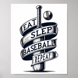 Eat Sleep Sell Repeat Sell Player Cricket T Poster