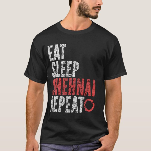 Eat Sleep Shehnai Repeat T-Shirt (Front)