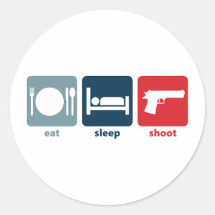 Eat, Sleep, Shoot Classic Round Sticker