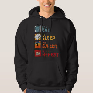 Eat Sleep Shoot Repeat, Archery, Archer, Vintage R Hoodie