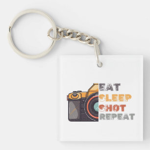 Eat sleep shot repeat vintage  key ring