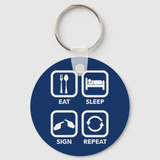 Eat. Sleep. Sign. Repeat. ASL keychain. Key Ring