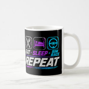 Eat sleep sim race repeat for sim racing fans coffee mug