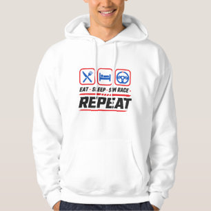 Eat sleep sim race repeat for sim racing fans hoodie