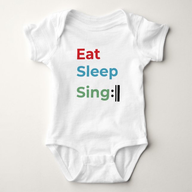 Eat Sleep Sing Repeat Music Baby Bodysuit (Front)