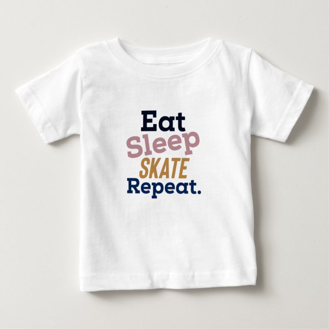 Eat sleep skate repeat baby T-Shirt (Front)