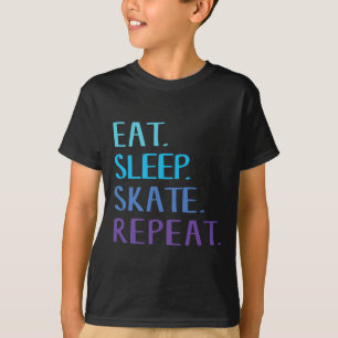 Eat Sleep Skate Repeat - Ice Or Roller Skating Tee