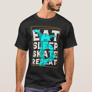 Eat Sleep Skate Repeat Retro Skateboarding Skate T-Shirt