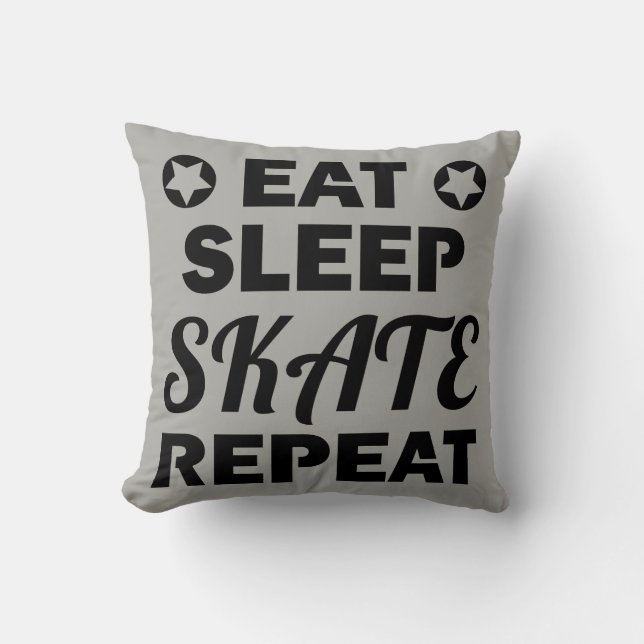 Eat Sleep Skate Repeat, Roller Derby Cushion (Front)