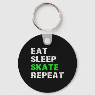 Eat Sleep Skate Repeat Roller Skater Skateboard Sk Key Ring