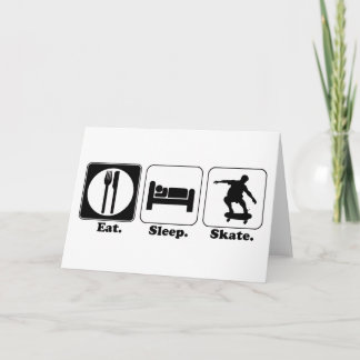 eat sleep skateboard card