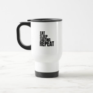 eat sleep skating repeat travel mug