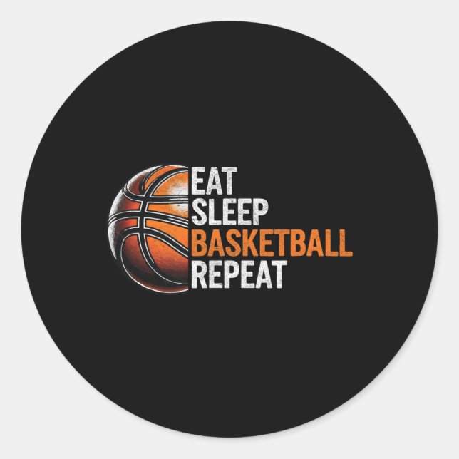 Eat Sleep Sketll Repeat Funny Sketll Coach  Classic Round Sticker (Front)