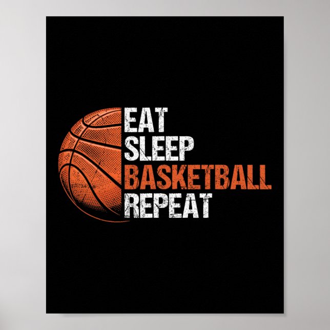 Eat Sleep Sketll Repeat Funny Sketll Player  Poster (Front)