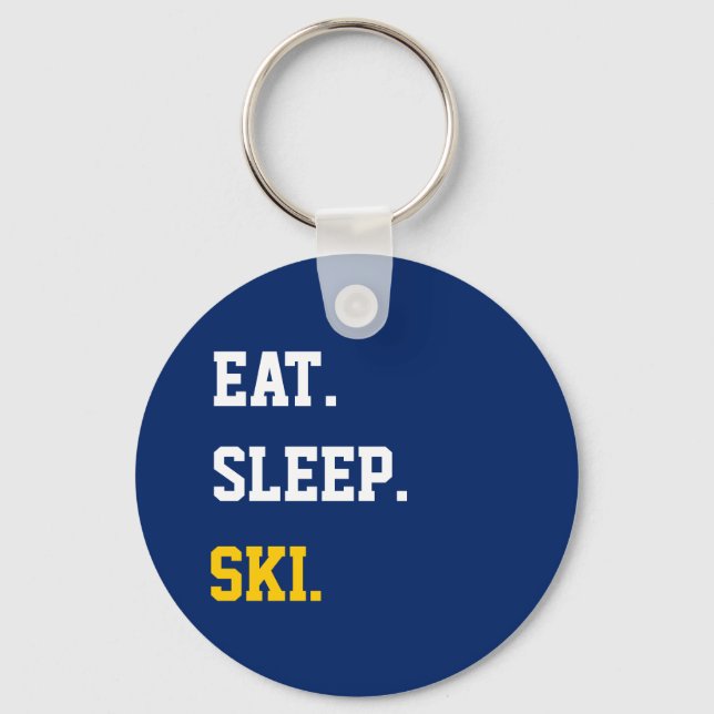 Eat Sleep Ski Key Ring (Front)