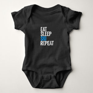 Eat Sleep Ski Repeat Skiing Gift Baby Bodysuit