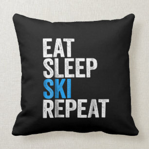 Eat Sleep Ski Repeat Skiing Gift Cushion