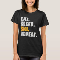 Eat Sleep Ski Repeat Skiing skier Retro Vintage