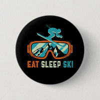 Eat Sleep Ski Vintage Retro Skiing Goggles